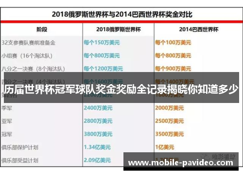 历届世界杯冠军球队奖金奖励全记录揭晓你知道多少