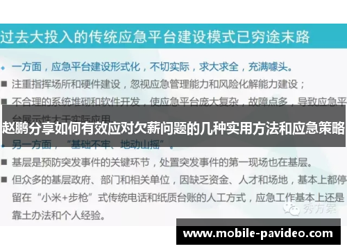 赵鹏分享如何有效应对欠薪问题的几种实用方法和应急策略